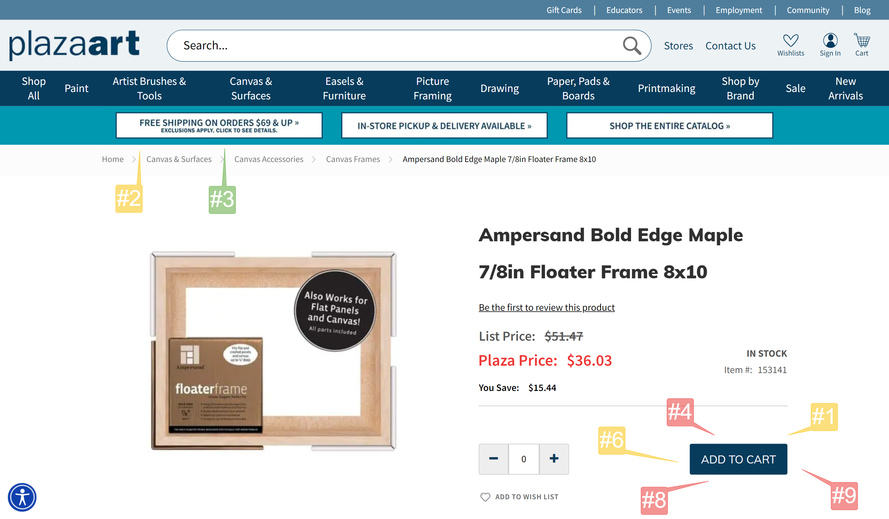 Plaza Artist Materials Ordering & Delivery